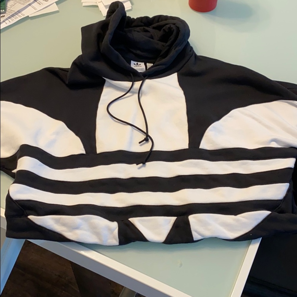 Adidas Black and White Hoodie